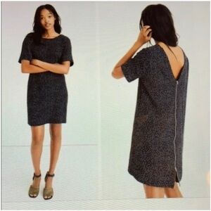 Madewell Black and White Dotted Zipper Back Dress Size 8